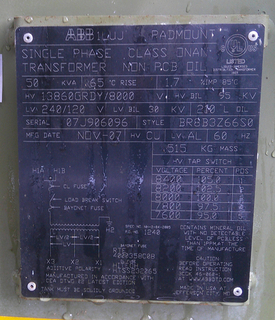 ABB- 07J906096 (PRI.8000/13890V, SEC120/240V,50KVA) Product Image